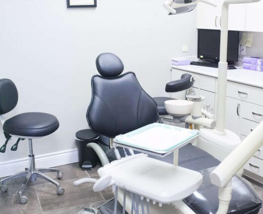 Dental treatment chair & other equipment at Bradford dental office